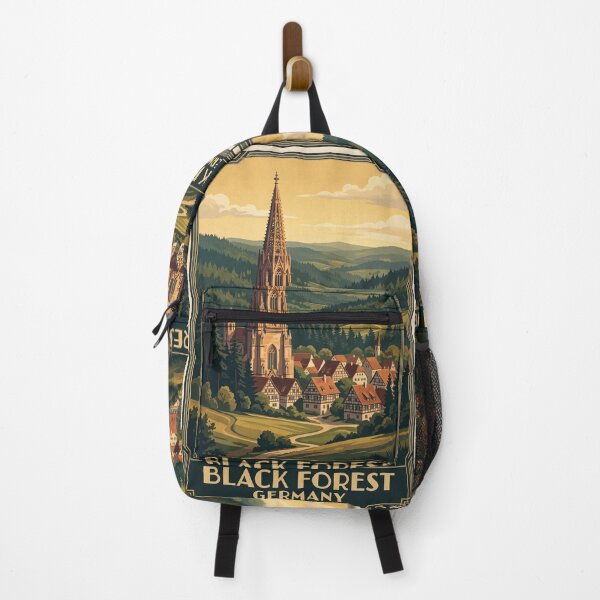Item preview, Black Forest Germany Vintage Travel Poster – Gothic Church & Alpine Village Art designed and sold by Bomax121.
