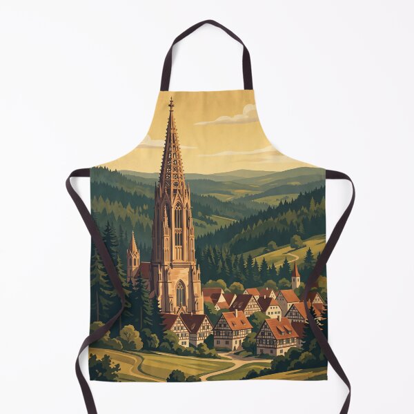 Item preview, Black Forest Germany Vintage Travel Poster – Gothic Church & Alpine Village Art designed and sold by Bomax121.