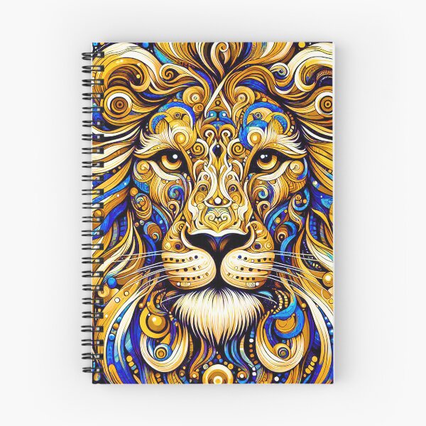 Item preview, Elegant Royalty: Lion's Face In Golden and Blue designed and sold by DEC02.