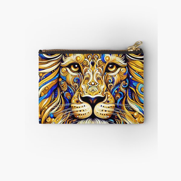 Item preview, Elegant Royalty: Lion's Face In Golden and Blue designed and sold by DEC02.
