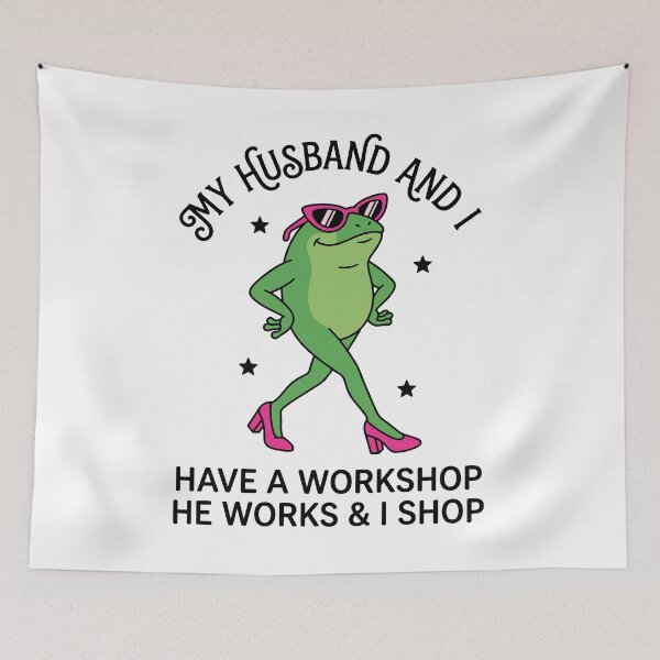 Item preview, My Wife And I Have A Workshop I Work And She Shops Husband Wife Humor Gift designed and sold by Doodleoub.