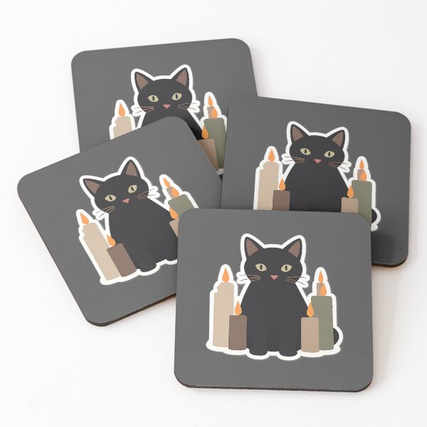 Item preview, Black Cat & Candles Sticker designed and sold by Hari Arts.