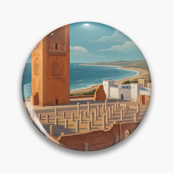 Item preview, Rabat Morocco Vintage Travel Poster – Hassan Tower & Atlantic Coast Art designed and sold by Bomax121.