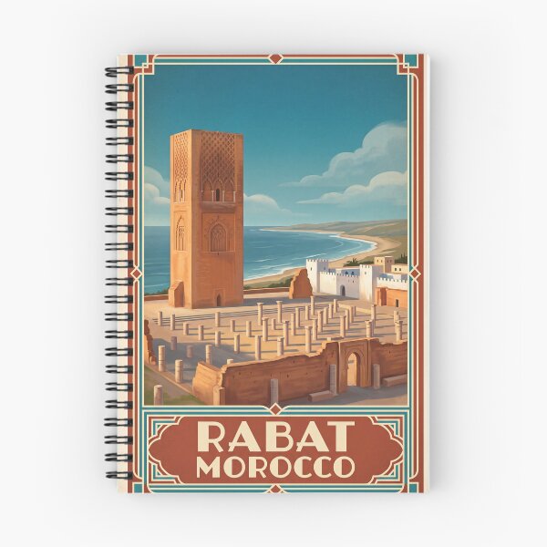 Item preview, Rabat Morocco Vintage Travel Poster – Hassan Tower & Atlantic Coast Art designed and sold by Bomax121.