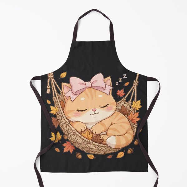 Item preview, Cozy Autumn Hammock Sleeping Cat Fall Leaves designed and sold by Moody Vibes Studio.