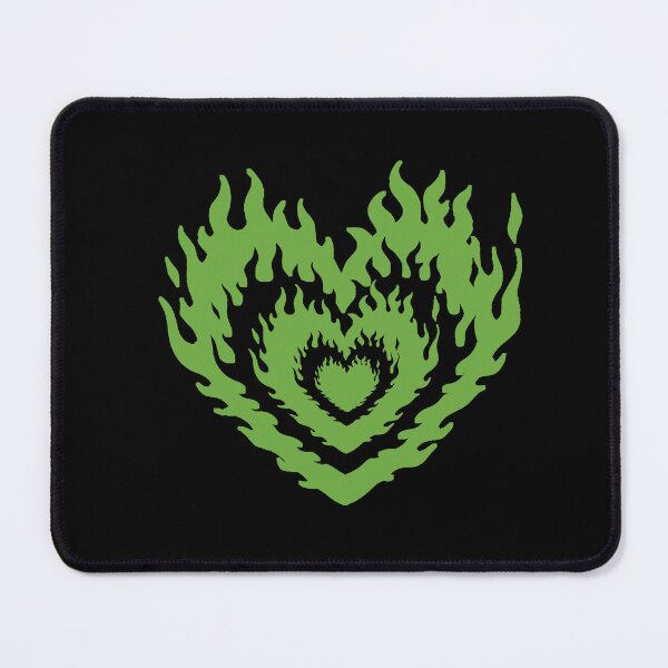 Item preview, Layered Aesthetic Black & Green Burning Hearts designed and sold by CamilasPrints.