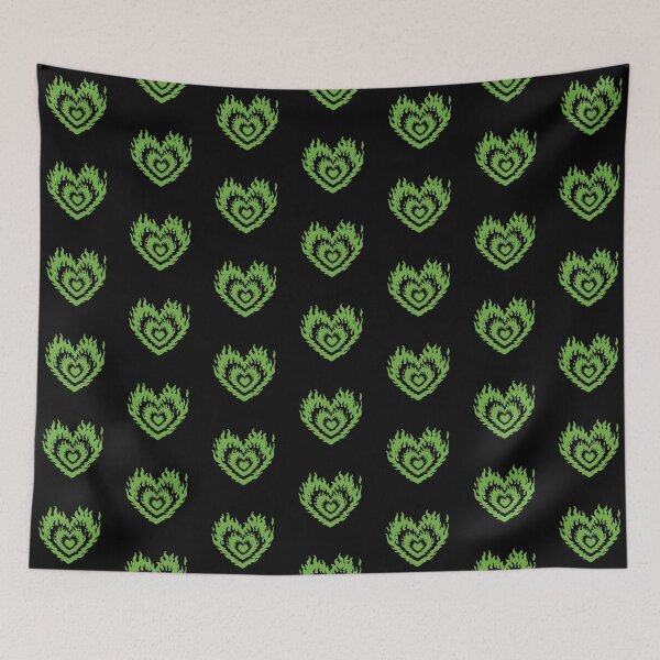 Item preview, Layered Aesthetic Black & Green Burning Hearts designed and sold by CamilasPrints.