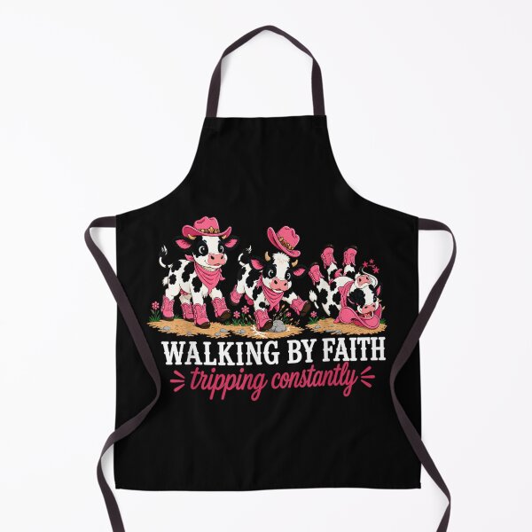 Item preview, Walking By Faith Tripping Constantly Funny Cute Pink Cowgirl Western Cows designed and sold by PhocoNibict.