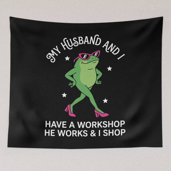 Item preview, My Wife And I Have A Workshop I Work And She Shops Husband Wife Marriage Humor Gift designed and sold by Doodleoub.