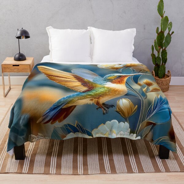 Item preview, Colorful Hummingbird and Flowers Art designed and sold by MargaretWiktor.