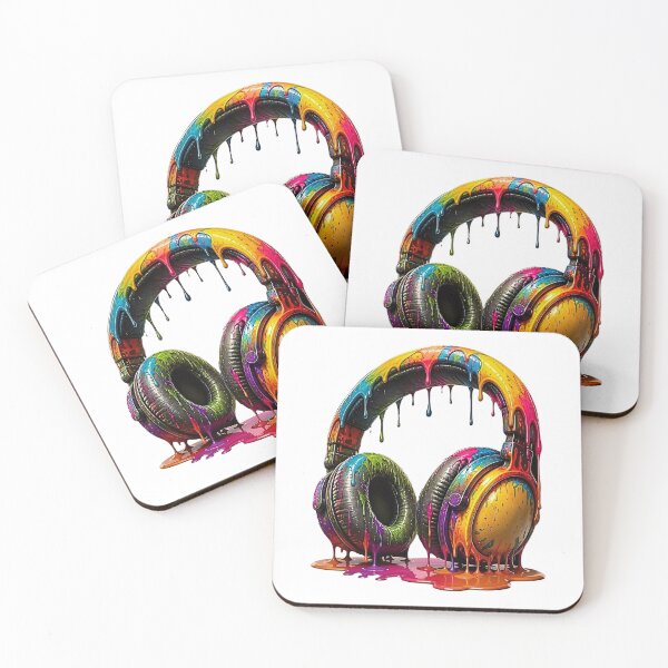 Item preview, Colorful Paint Drip Headphones | Neon Music Lover Art  designed and sold by Wilcox PhotoArt.