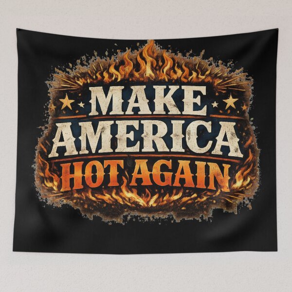 Item preview, Make America Hot Again Fiery Flames Vintage Typography designed and sold by Skotecky.