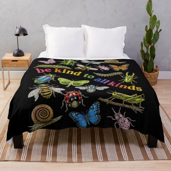 Item preview, Be Kind To All Kinds Vintage Insects Bugs Butterfly Ecology Nature Lover designed and sold by ObukiLantara.