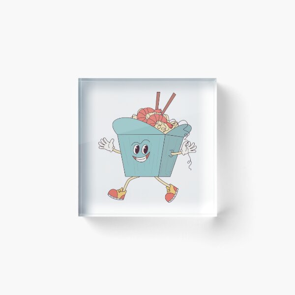 Item preview, Retro Noodle Box Mascot Sticker designed and sold by RiderSpoon.