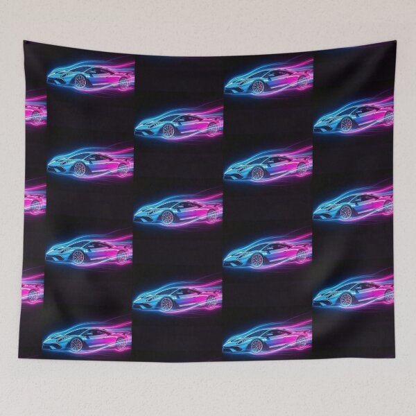 Item preview, Neon light trails racing art designed and sold by Nexus Space.