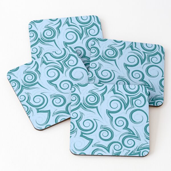 Item preview, ​Teal Tribal Swirl Seamless Pattern designed and sold by ​Jyoti Digital Artist.