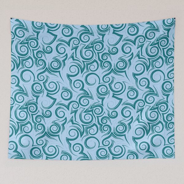 Item preview, ​Teal Tribal Swirl Seamless Pattern designed and sold by ​Jyoti Digital Artist.