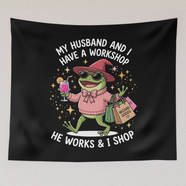 Item preview, My Wife And I Have A Workshop I Work And She Shops Husband Wife Marriage Humor Gift designed and sold by Doodleoub.