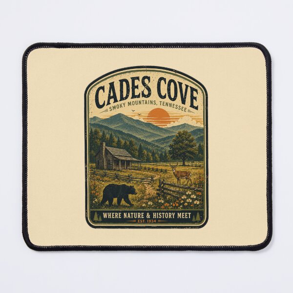 Item preview, Cades Cove Smoky Mountains Vintage Travel Poster - National Park Wildlife Art designed and sold by Globalcitytees.