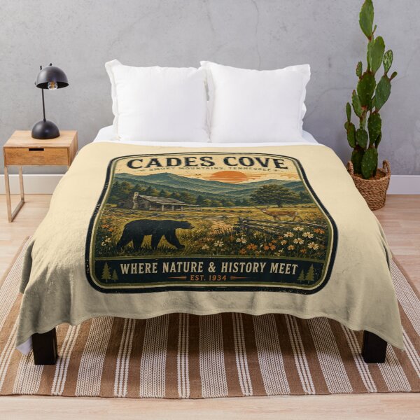 Item preview, Cades Cove Smoky Mountains Vintage Travel Poster - National Park Wildlife Art designed and sold by Globalcitytees.