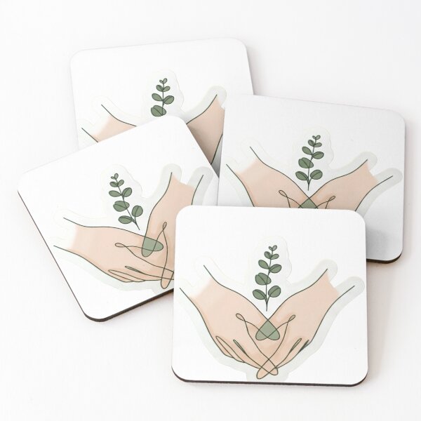 Item preview, Minimalist Hands And Botanical Line Art T-Shirt designed and sold by Zahho.