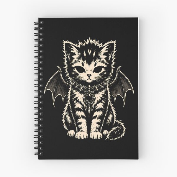 Item preview, Adorable gothic kitten with bat wings and spiked collar halloween designed and sold by rafaeltto.