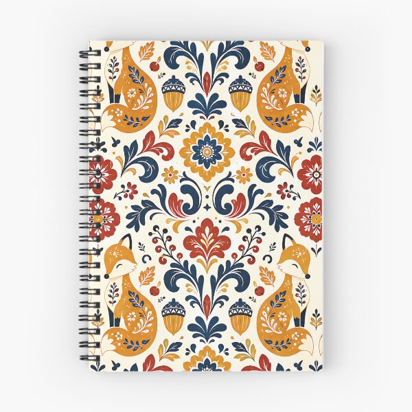 Item preview, Symmetrical Nordic Folk Art Autumn Pattern designed and sold by Thai Vibe Studio.