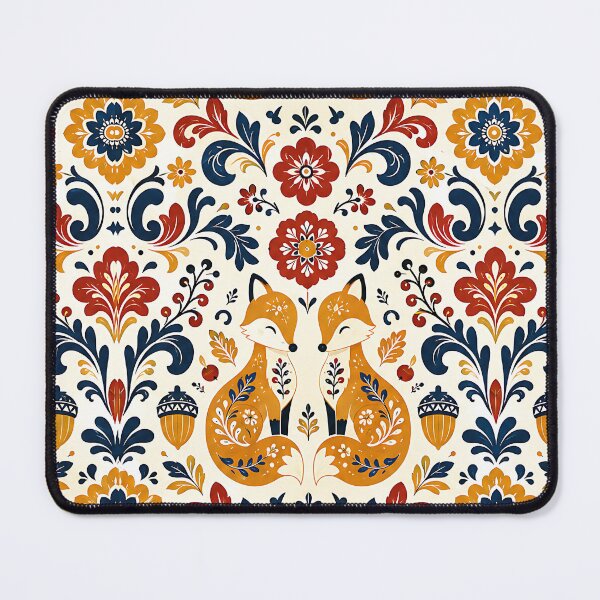 Item preview, Symmetrical Nordic Folk Art Autumn Pattern designed and sold by Thai Vibe Studio.