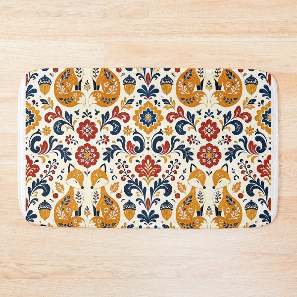 Item preview, Symmetrical Nordic Folk Art Autumn Pattern designed and sold by Thai Vibe Studio.