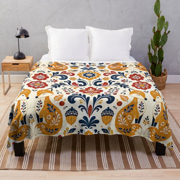 Item preview, Symmetrical Nordic Folk Art Autumn Pattern designed and sold by Thai Vibe Studio.