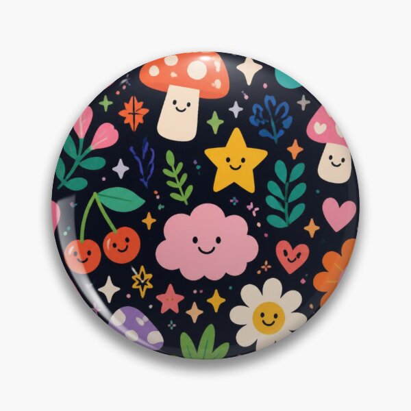 Item preview, Cute Kawaii Mushroom & Flower Pattern | Happy Smiley Aesthetic designed and sold by My Gluten Free Life UK.