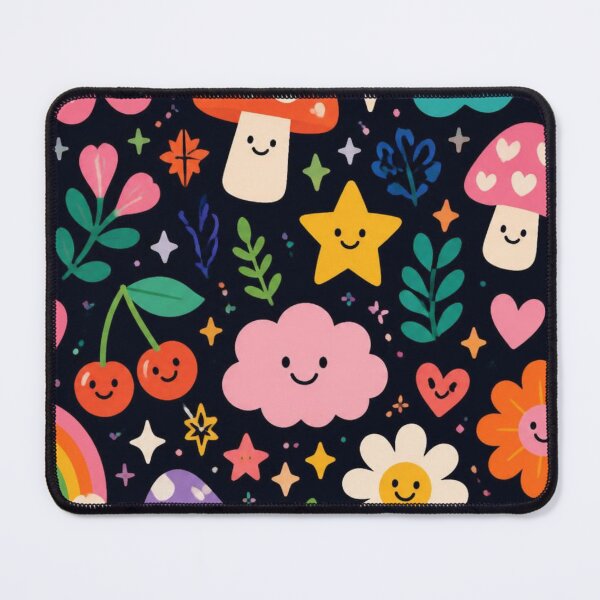 Item preview, Cute Kawaii Mushroom & Flower Pattern | Happy Smiley Aesthetic designed and sold by My Gluten Free Life UK.