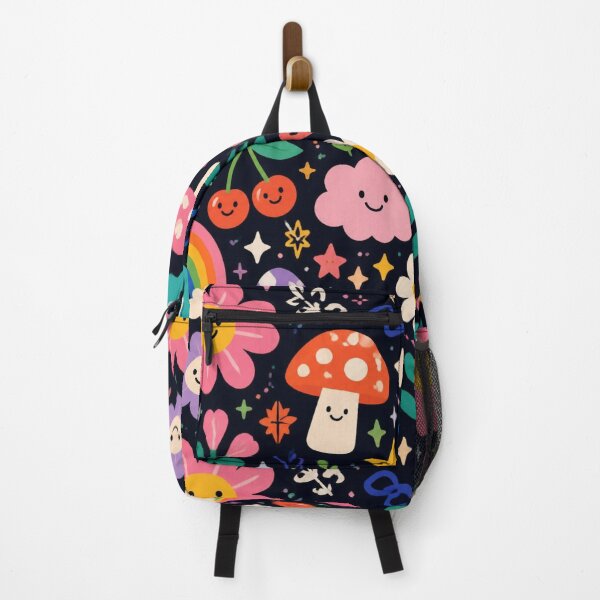 Item preview, Cute Kawaii Mushroom & Flower Pattern | Happy Smiley Aesthetic designed and sold by My Gluten Free Life UK.