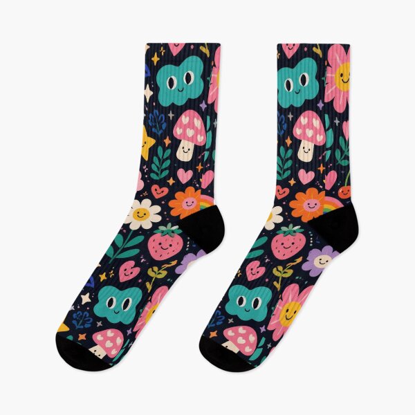 Item preview, Cute Kawaii Mushroom & Flower Pattern | Happy Smiley Aesthetic designed and sold by My Gluten Free Life UK.