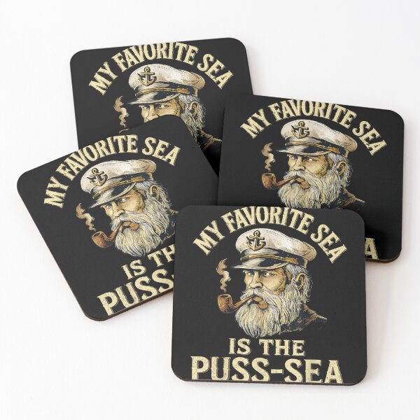 Item preview, Funny Vintage Sea Captain My Favorite Sea Is The Puss-Sea Funny Nautical designed and sold by ObukiLantara.