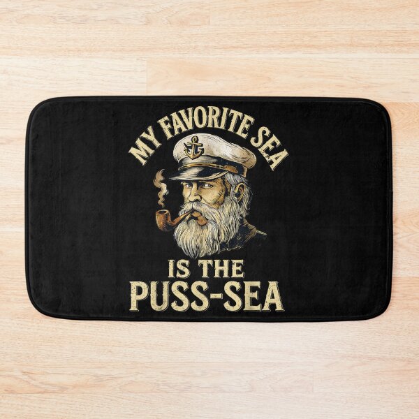 Item preview, Funny Vintage Sea Captain My Favorite Sea Is The Puss-Sea Funny Nautical designed and sold by ObukiLantara.