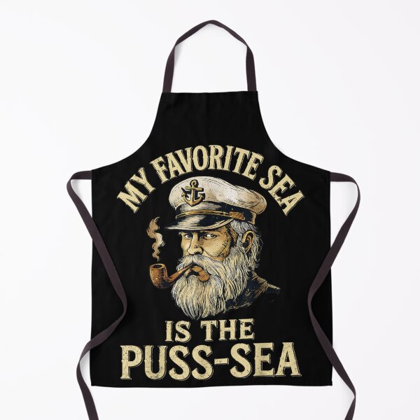 Item preview, Funny Vintage Sea Captain My Favorite Sea Is The Puss-Sea Funny Nautical designed and sold by ObukiLantara.