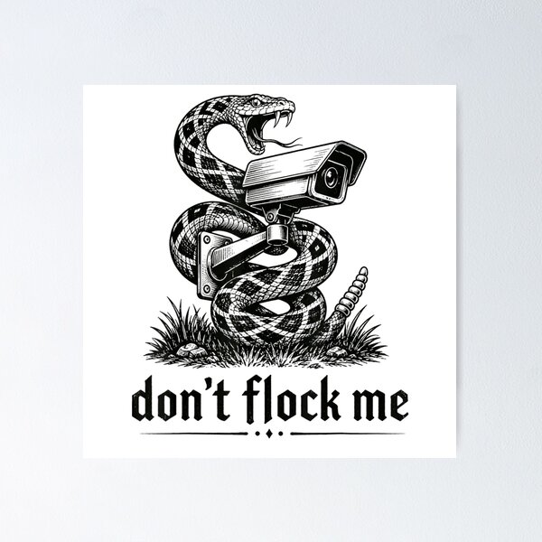 Item preview, Dont Flock Me Black Vintage Anti Surveillance Camera Snake Privacy Satire designed and sold by PhocoNibict.