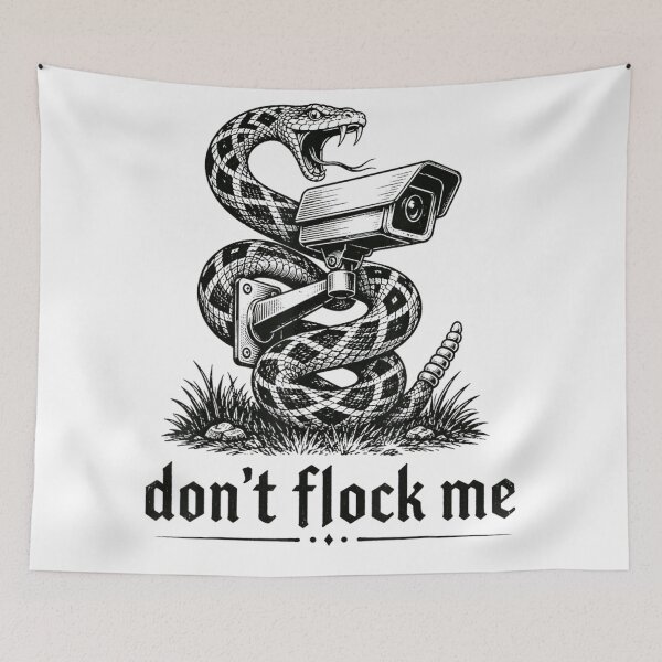 Item preview, Dont Flock Me Black Vintage Anti Surveillance Camera Snake Privacy Satire designed and sold by PhocoNibict.