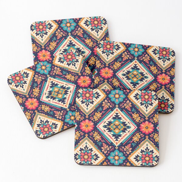 Item preview, Boho Folk Art Floral Pattern | Colourful Geometric Seamless Design designed and sold by My Gluten Free Life UK.
