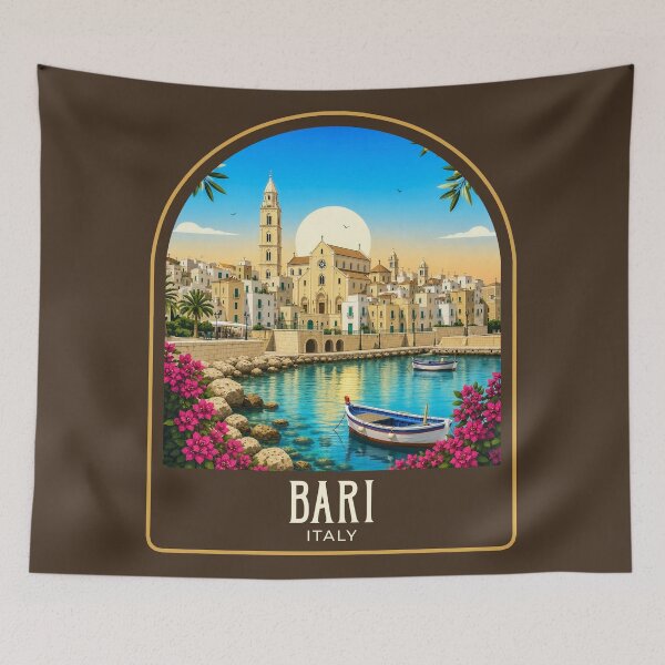 Item preview, Bari Vintage Travel Illustration designed and sold by HomeLivingCo.
