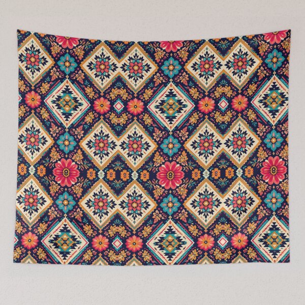 Item preview, Boho Folk Art Floral Pattern | Colourful Geometric Seamless Design designed and sold by My Gluten Free Life UK.