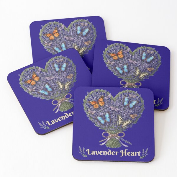 Item preview, Lavender Heart Floral Bouquet Butterflies Botanical Aesthetic Art designed and sold by Evelashop.