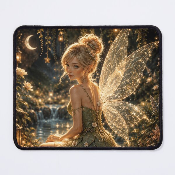 Item preview, Moonlit Enchanted Fairy – Magical Woodland Fantasy Art with Glowing Wings designed and sold by i-corp.