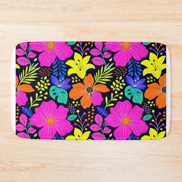 Item preview, Neon Retro Floral Pop Art Pattern designed and sold by Thai Vibe Studio.