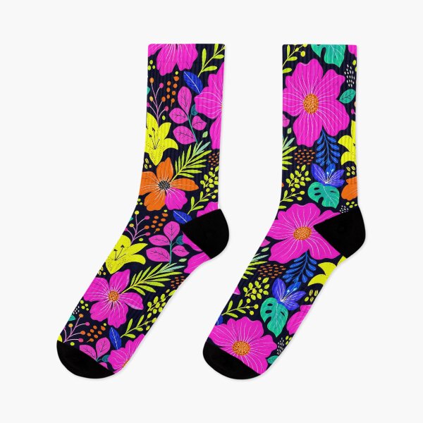 Item preview, Neon Retro Floral Pop Art Pattern designed and sold by Thai Vibe Studio.