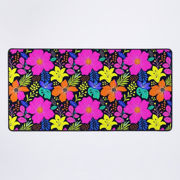 Item preview, Neon Retro Floral Pop Art Pattern designed and sold by Thai Vibe Studio.