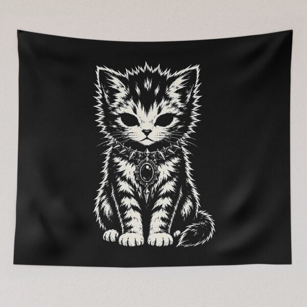 Item preview, Spooky Cat with Spiked Collar Design Halloween designed and sold by rafaeltto.