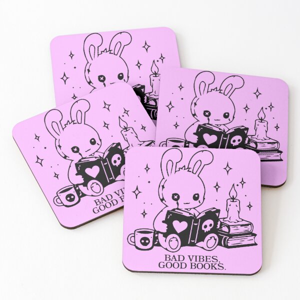 Item preview, Bad Vibes Good Books | Pastel Goth BookTok Bunny | Kawaii Gothic Reader designed and sold by gothattic.