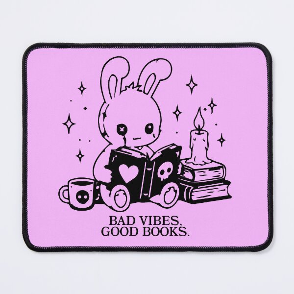 Item preview, Bad Vibes Good Books | Pastel Goth BookTok Bunny | Kawaii Gothic Reader designed and sold by gothattic.